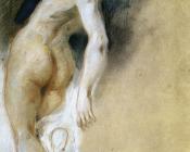 Female Nude, Killed from Behind - 欧仁·德拉克洛瓦